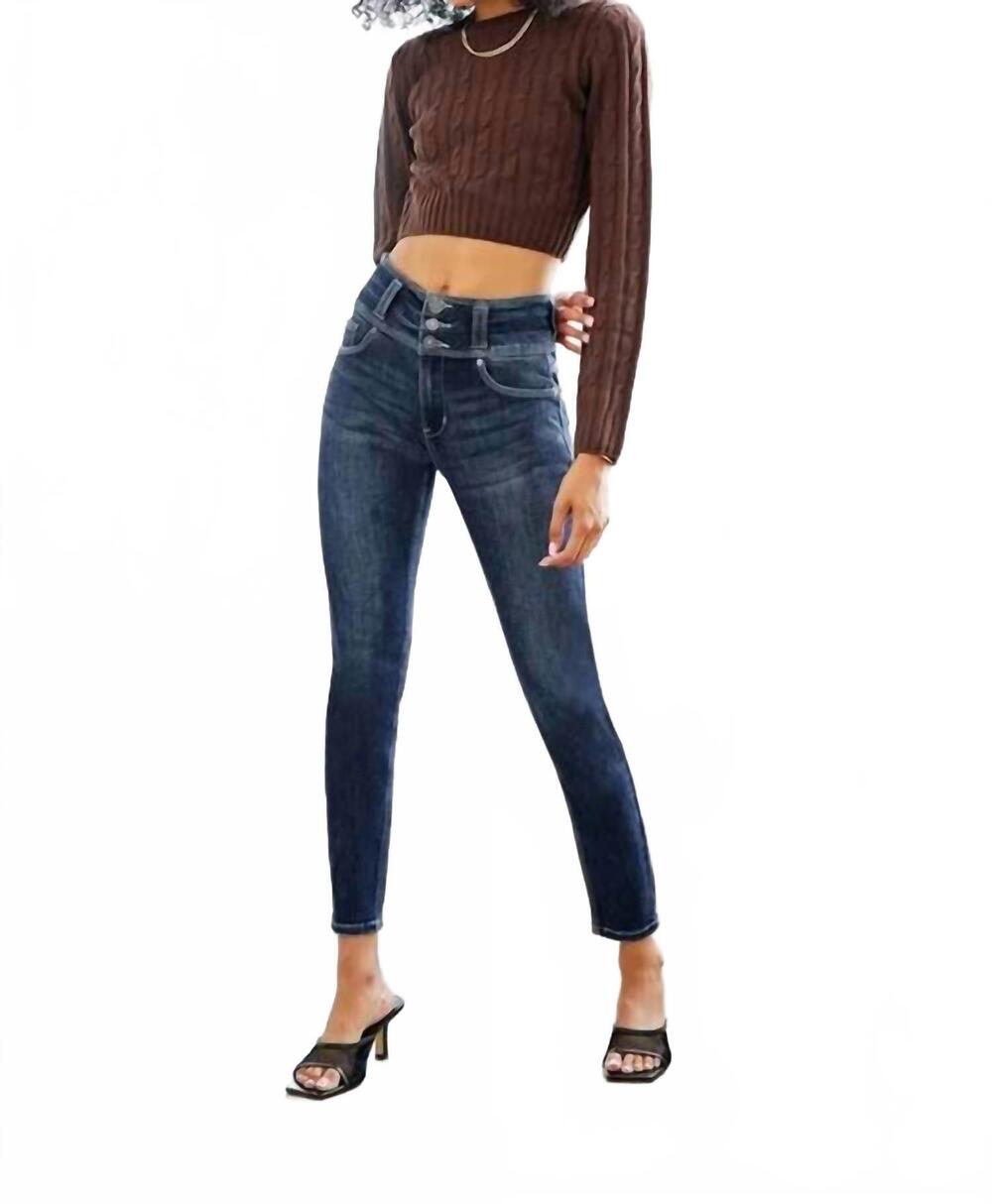 NEW KANCAN triple play high rise skinny jean in dark wash